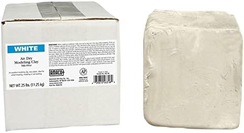 AMACO AMA46318R Air Dry Clay, 25 lbs. , White (Color may vary) Amaco