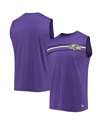 Men's Heathered Purple Baltimore Ravens Brushed Sleeveless Tank Top New Era