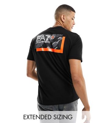 Черная мужская футболка с логотипом на спине EA7 Emporio Armani EA7 Emporio Armani