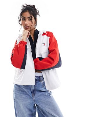 Tommy Jeans Chicago color block windbreaker jacket in white Tommy Jeans