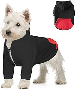 FEimaX Dog Hoodie Puppy Warm Hooides Zipper Sweater Pet Winter Clothes Outdoor Soft Hooded Sweatshirt with Pocket for Small Medium Large Dogs Cats Boys and Girls Cold Weather Coat FEimaX