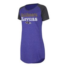 Женская ночная рубашка Concepts Sport фиолетового/черного цвета Baltimore Ravens реглан с v-образным вырезом Unbranded