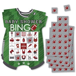 Big Dot of Happiness End Zone - Football - Picture Bingo Cards and Markers - Baby Shower Shaped Bingo Game - Set of 18 Big Dot of Happiness