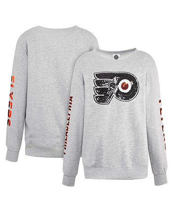 Женский пуловер с пайетками Heather Grey Philadelphia Flyers Cuce