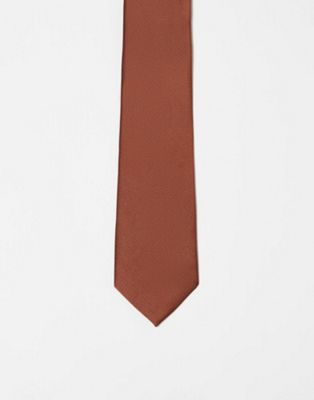 Коричневый тонкий галстук ASOS DESIGN ASOS DESIGN