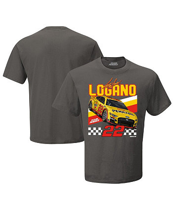 Мужская темно-серая футболка Joey Logano Shell-Pennzoil Front Runner Team Penske