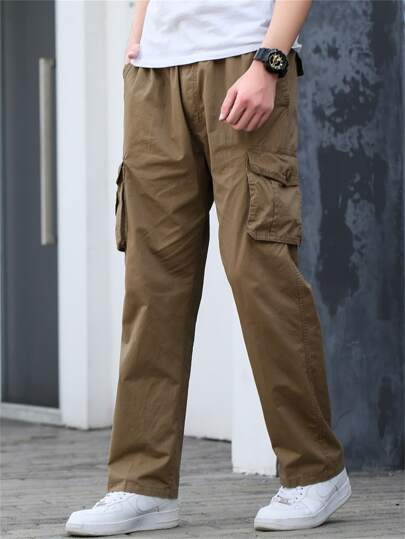 Мужские брюки-карго с карманом SHEIN