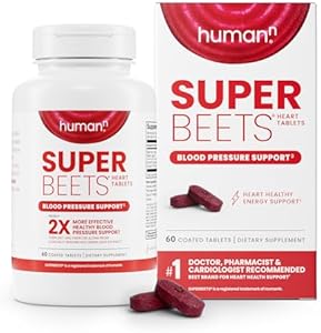 humanN SuperBeets Heart Tablets Smooth Coat 500mg – Non-GMO Powder – Clinically Studied Antioxidants, 60 Count HumanN