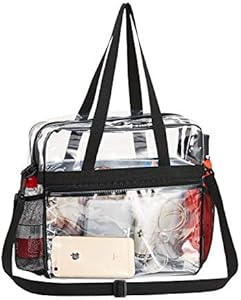 USPECLARE Clear Bag Clear Tote Bag Stadium Approved, Stadium Security Travel & Gym Clear Bag for Work Sports Games Concerts USPECLARE