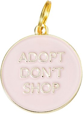 Two Tails Pet Company Adopt Don't Shop Brass Non-Personalized Dog & Cat ID Tag Two Tails Pet Company