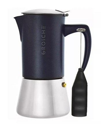 Milano Steel Cafe Bliss: Moka Pot Frother Duo Grosche