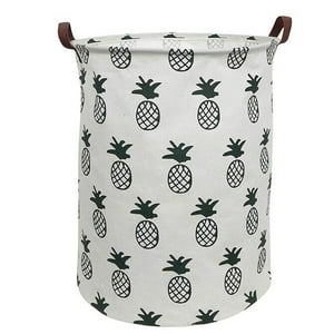 Large Hamper - Large Sized Storage Baskets with Handle, Collapsible & Convenient Home Organizer Containers for Kids Toys, Baby Clothing, Black Pineapples Howarmer