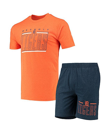 Men's Navy, Orange Detroit Tigers Meter T-shirt and Shorts Sleep Set Concepts Sport
