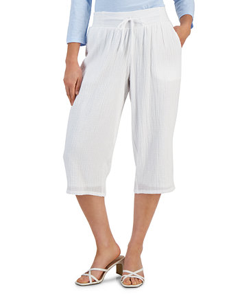 Укороченные марлевые брюки Petite, созданные для Macy's J&M Collection