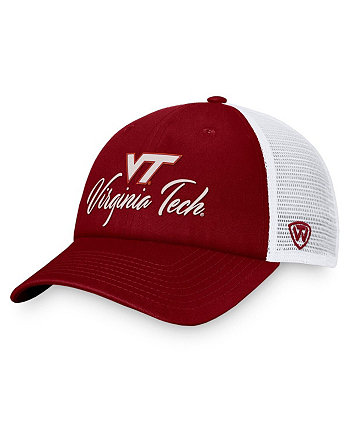 Женская бордово-белая регулируемая шляпа Virginia Tech Hokies Charm Trucker Top of the World