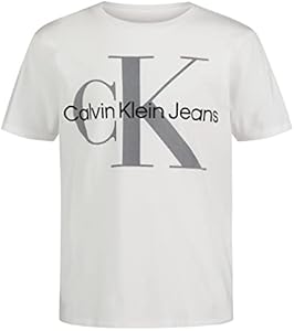 Calvin Klein Boys' Short Sleeve Logo Crew Neck T-Shirt, Soft, Comfortable, Relaxed Fit Calvin Klein