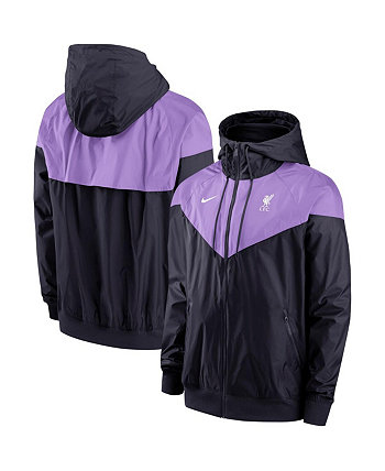 Мужская фиолетовая куртка Liverpool Windrunner с капюшоном и молнией во всю длину Nike