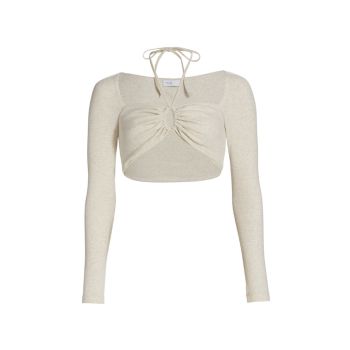 Ruched Drawstring Cropped Top Rosetta Getty