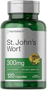 Horbäach St John's Wort Capsules 300mg | 120 Count | Non-GMO, Gluten Free | Herbal Extract Horbäach