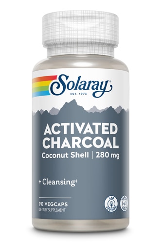 Активированный уголь Solaray — 280 мг — 90 растительных капсул Solaray