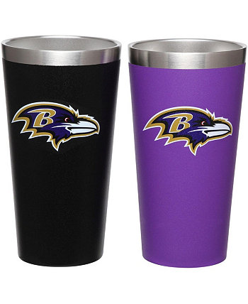 Набор из 2 стаканов Baltimore Ravens Team Color, 16 унций, пинта Memory Company