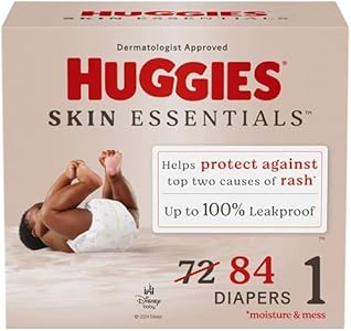 Huggies Size 1 Diapers, Skin Essentials Baby Diapers, Size 1 (8-14 lbs), 32 Count Huggies