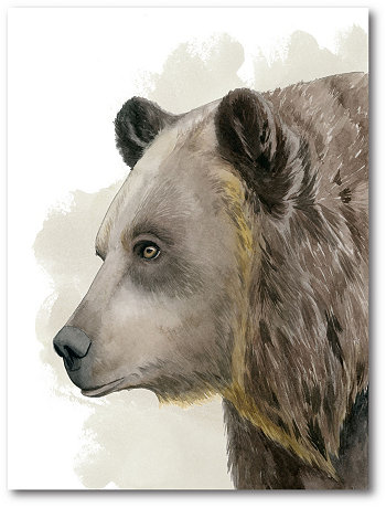 Картины на холсте с изображением бурого медведя, завернутые в галерею - 18 x 24 дюйма Courtside Market