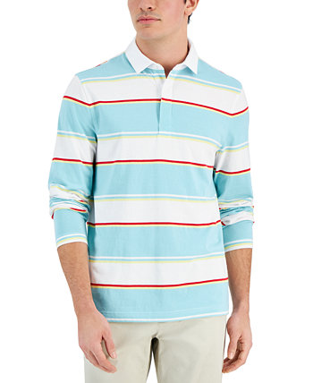 Мужская полосатая рубашка для регби с длинным рукавом, созданная для Macy's Club Room