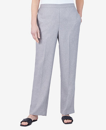 Plus Size Tivoli Gardens Pull-On Proportioned Herringbone Textured Straight Leg Pants Alfred Dunner