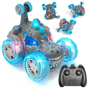 Remote Control Car RC Cars Toys for Boys 3 4 5 6 7 8 9 10 Year Old Girl Boys, 2.4Ghz Fast Stunt with Cool Light Dinosaur Car for Kids Birthday Chritmas OROLIVING