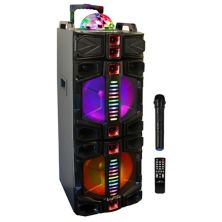 beFree Sound Dual 12-Inch Subwoofer Portable Bluetooth Party Speaker with LED Lights BeFree