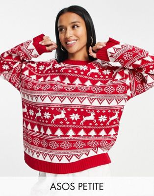 Рождественский свитер с узором Fairisle ASOS DESIGN Petite ASOS Petite