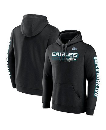 Мужской черный пуловер с капюшоном Philadelphia Eagles Super Bowl LVII Star Trail Fanatics