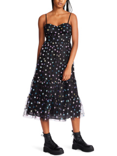Сетчатое платье миди с радужными звездами Betsey Johnson