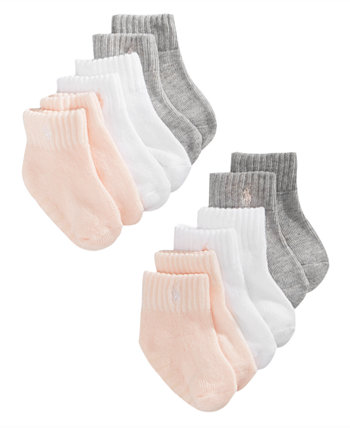 Спортивные низкие носки для маленьких девочек Ralph Lauren, 6 пар Polo Ralph Lauren