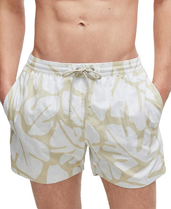 Мужские быстросохнущие шорты для плавания с сезонным рисунком BOSS