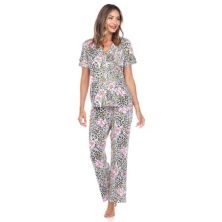 Женский тропический пижамный комплект с короткими рукавами и брюками WM Fashion