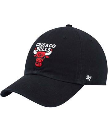 Мужская черная регулируемая кепка Chicago Bulls Team Clean Up '47 Brand