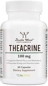 Theacrine (Teacrine) 100 Mg, 60 Capsules - Energy and Focus Supplement (Similar to Caffeine Pills but More Subtle and Longer Lasting) Non-GMO and Gluten Free by Double Wood Double Wood Supplements