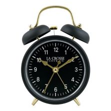 La Crosse Technology Black Twin Bell Quartz Alarm Clock La Crosse Technology