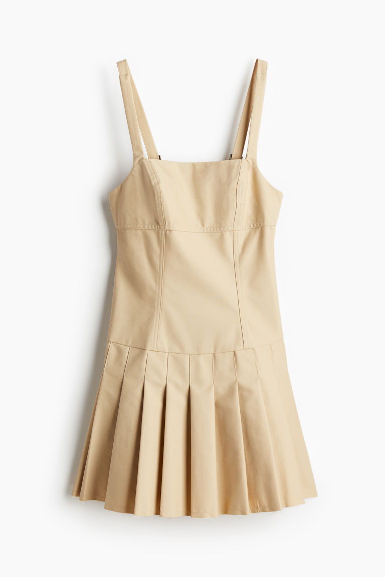 Low-back Dress with Pleated Skirt H&M