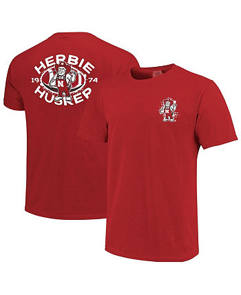 Мужская футболка Scarlet Nebraska Huskers Herbie Football Mascot Image One