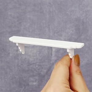 Dollhouse Wall Shelf, 1:12 Scale Miniature Dollhouse Accessories, White Doll House Storage Wall Shelf for Kitchen Scene White Dollhouse Décor, Dolls and Accessories, Decorative Accessories Galepromot