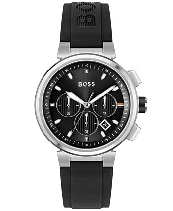 Мужские часы One с черным силиконовым ремешком, 44 мм BOSS