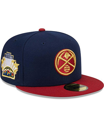 Men's Navy, Red Denver Nuggets Gameday Gold Pop Stars 59FIFTY Fitted Hat New Era