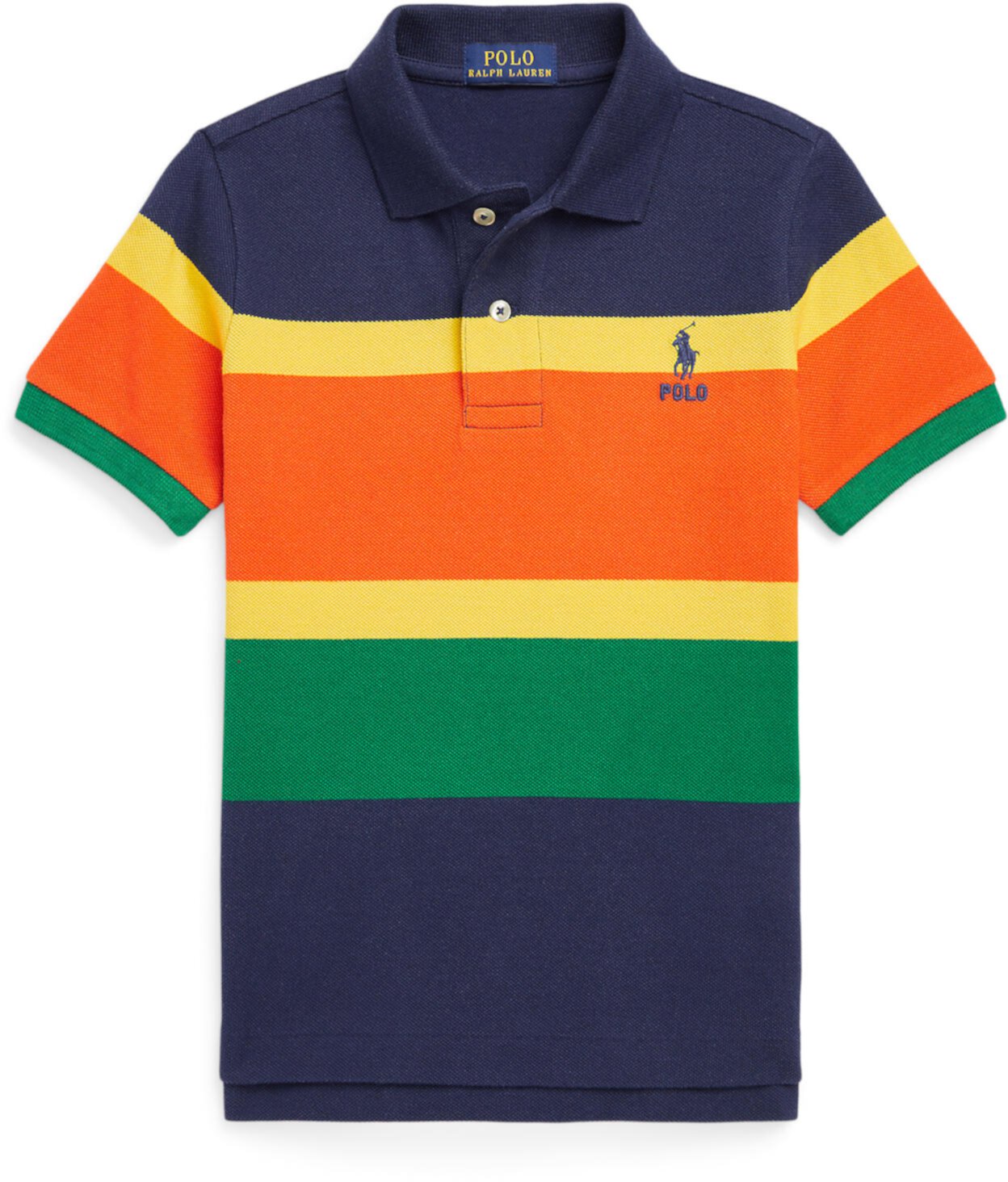 Полосатая рубашка-поло из хлопковой сетки (для малышей) Polo Ralph Lauren