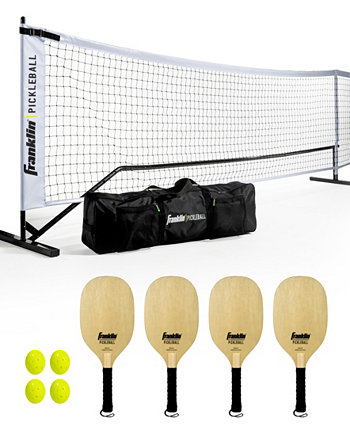 Full Court Size Pickleball Net w/Paddle Ball Set Franklin Sports