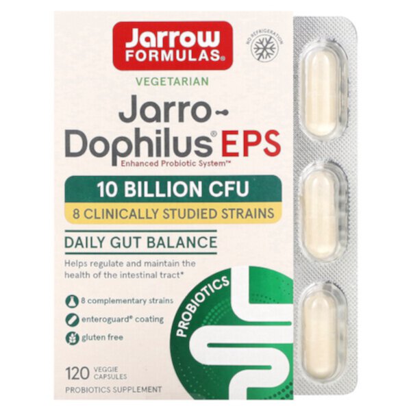 Jarro-Dophilus EPS, 10 миллиардов КОЕ, 120 вегетарианских капсул - Jarrow Formulas Jarrow Formulas