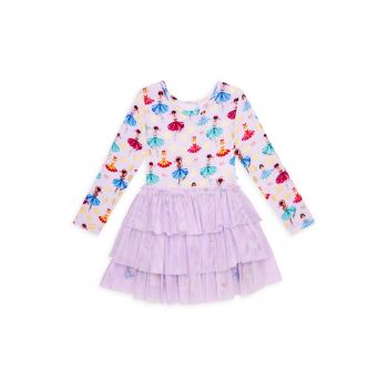 Little Girl's Adalyn Long-Sleeve Tulle Dress Posh Peanut