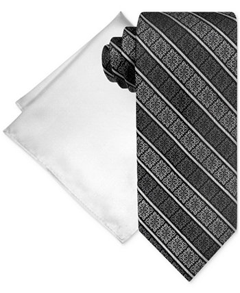 Men's Ornate Stripes Tie & Pocket Square Set Steve Harvey